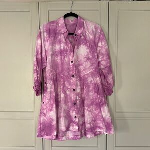 Free PeopleTie-Dye Button-Up Dress